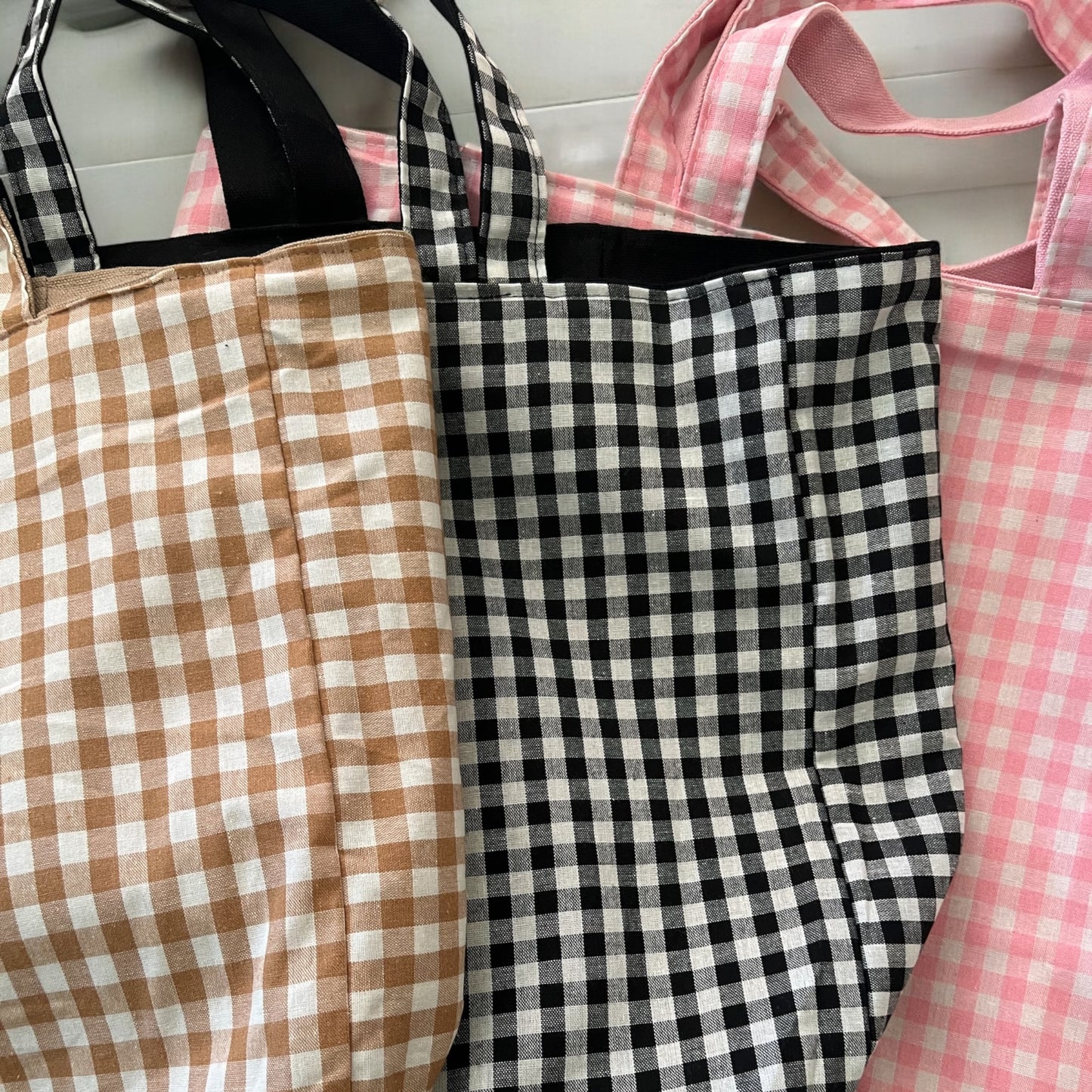 Black & White Gingham Switch Reversible Tote Bag