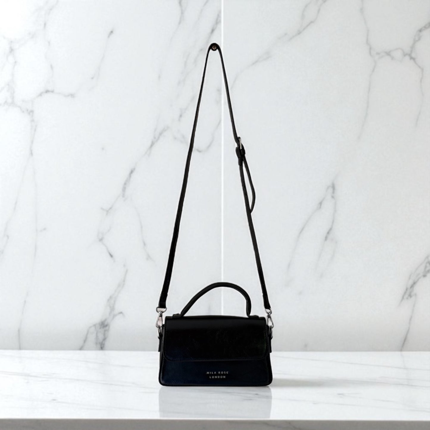 Alex Black Clutch Bag with Attachable Cross Body Strap