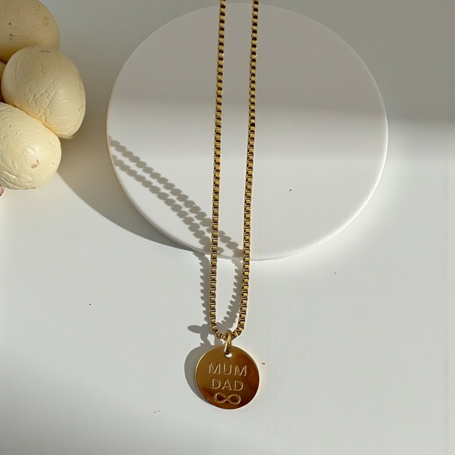 Infinity Love Links Necklace Gold Mum & Dad Necklace