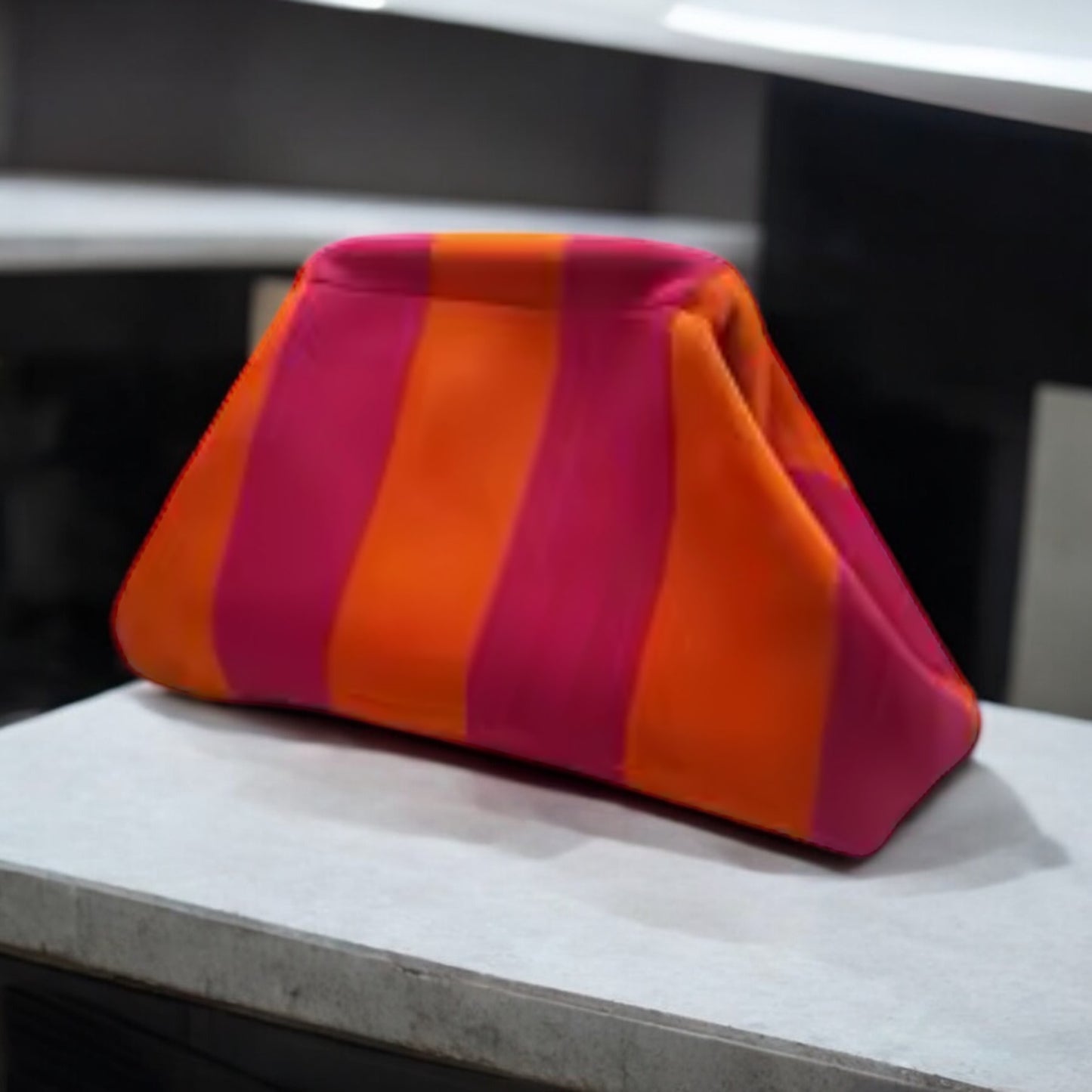 Sunny Shores Crochet Clutch Blood Orange & Lilac Purple