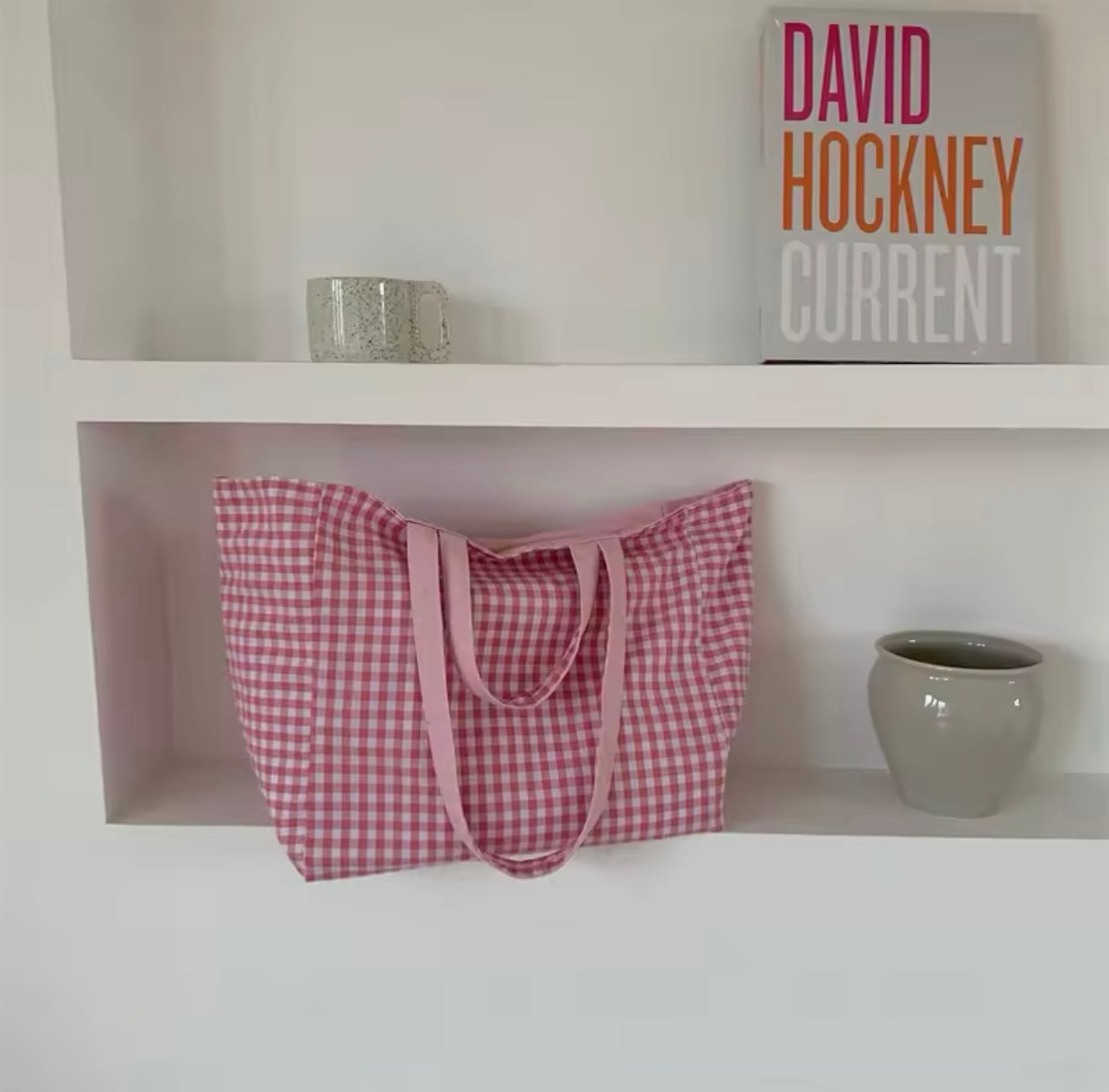 Black & White Gingham Switch Reversible Tote Bag