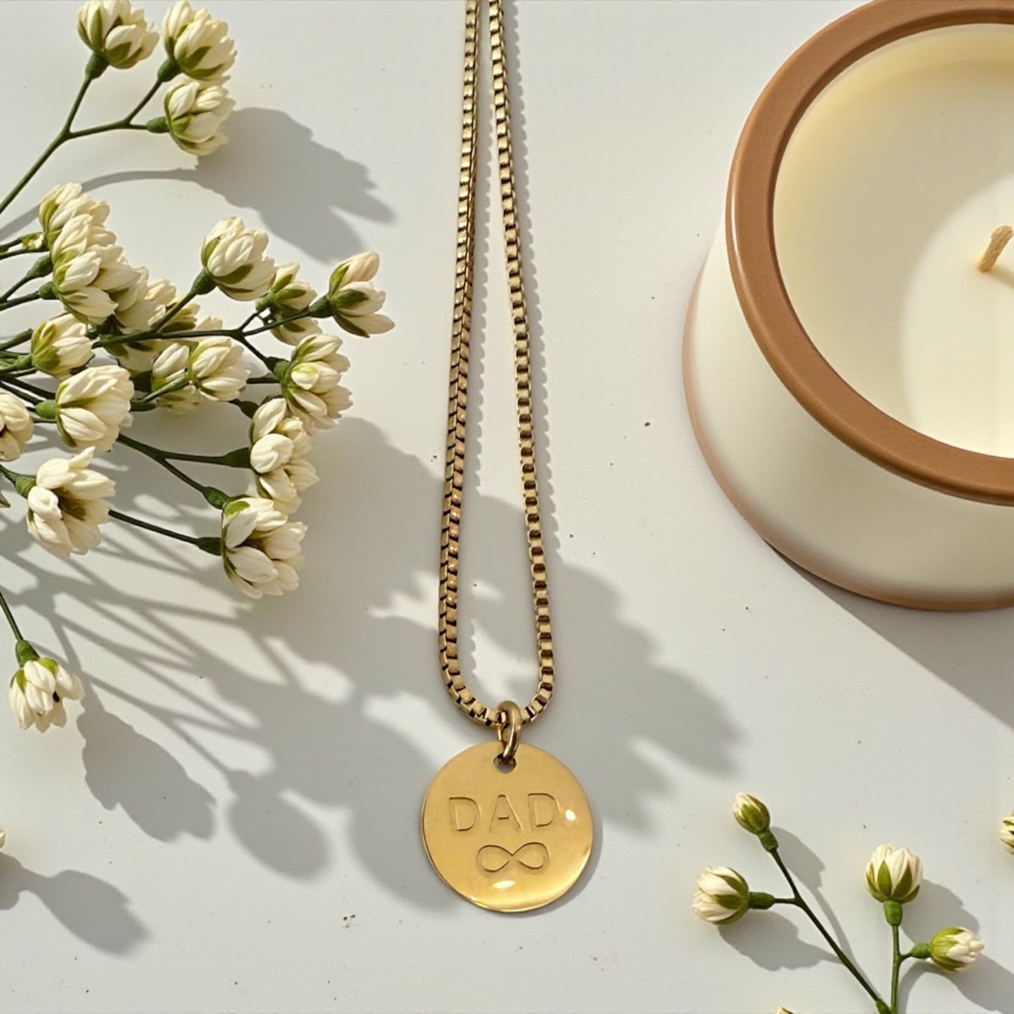 Infinity Love Links Necklace Gold Dad Necklace