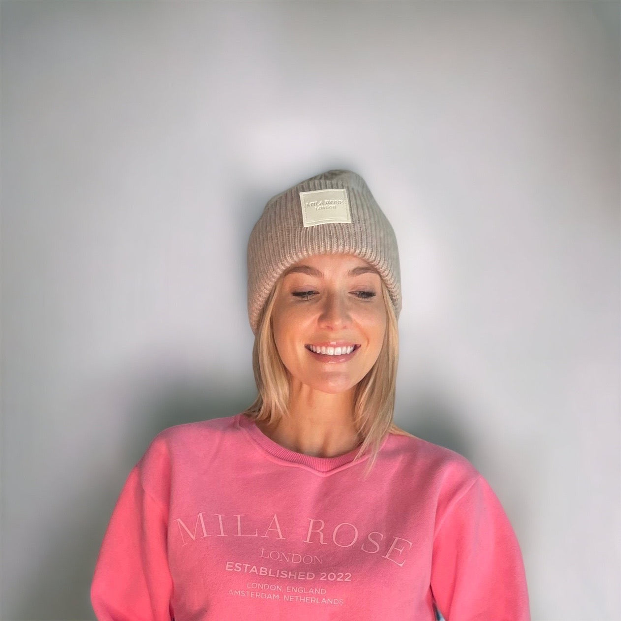 Winter Wool Hat Beanie Hat Dusky Pink