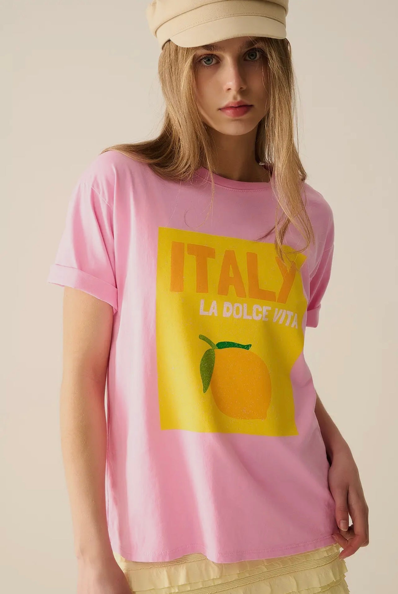 Italy La Dolce Vita Baby Pink T-Shirt