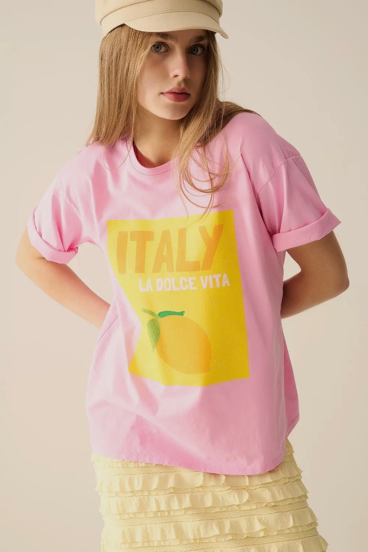 Italy La Dolce Vita Baby Pink T-Shirt