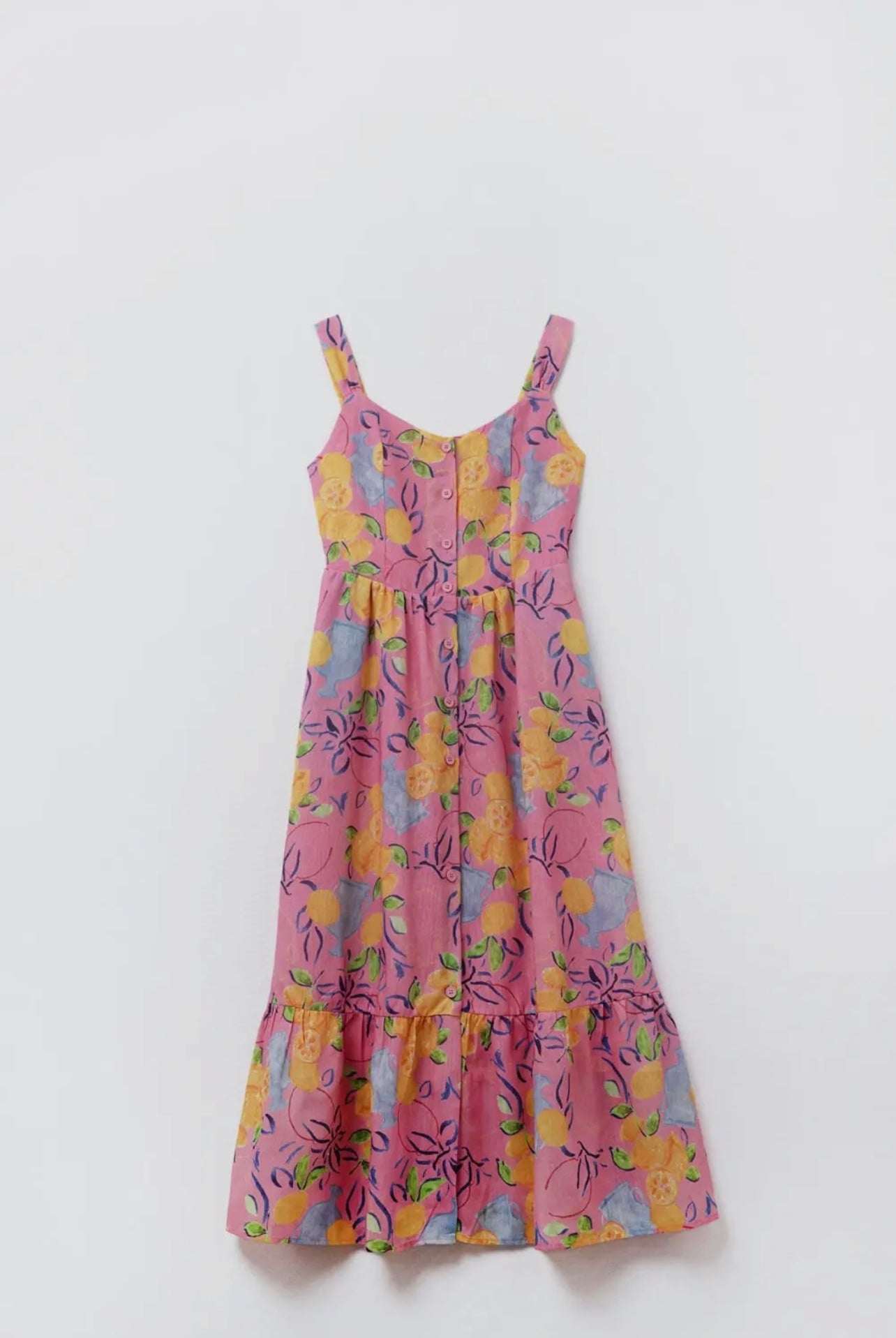 Floral Lemon Maxi Dress