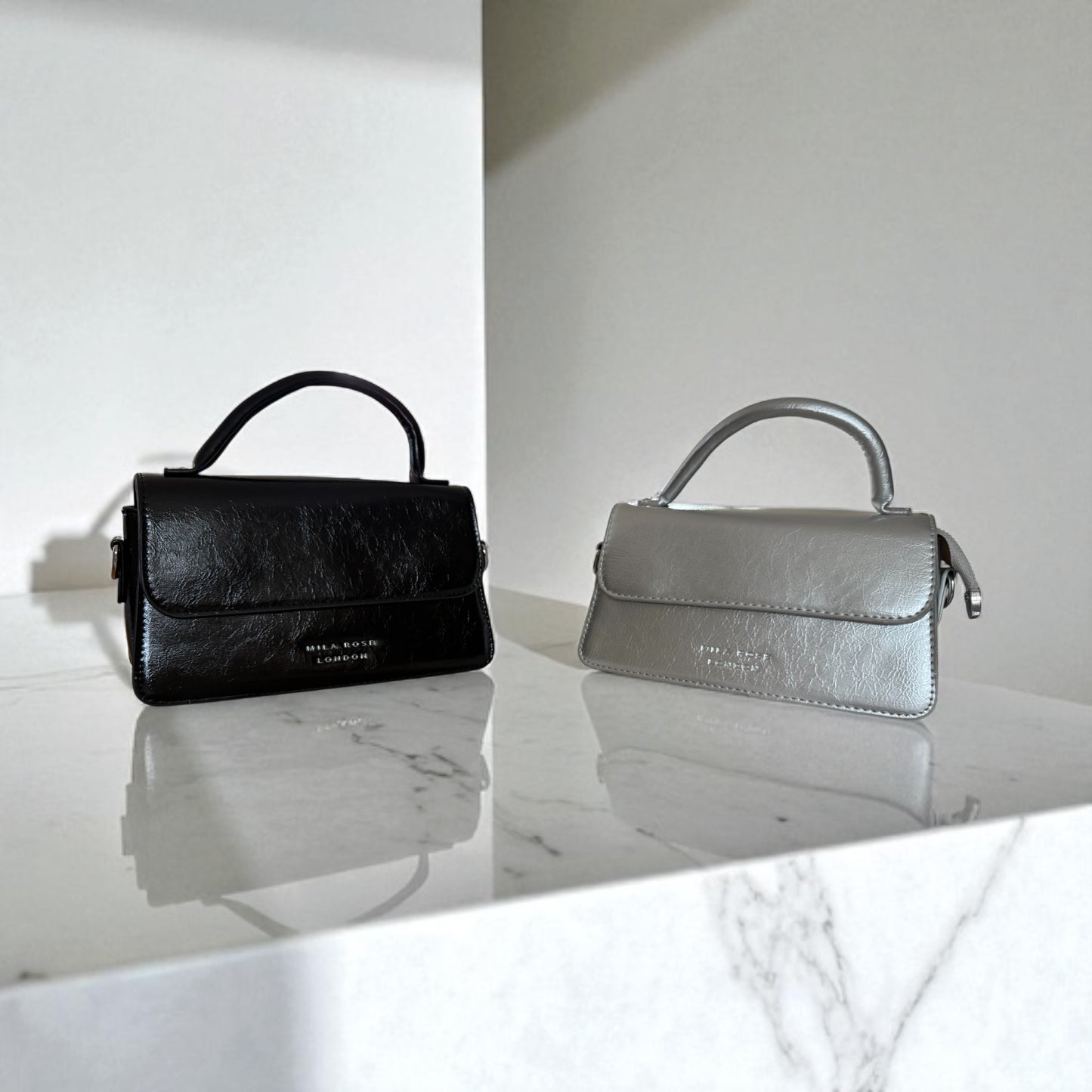 Alex Black Clutch Bag with Attachable Cross Body Strap