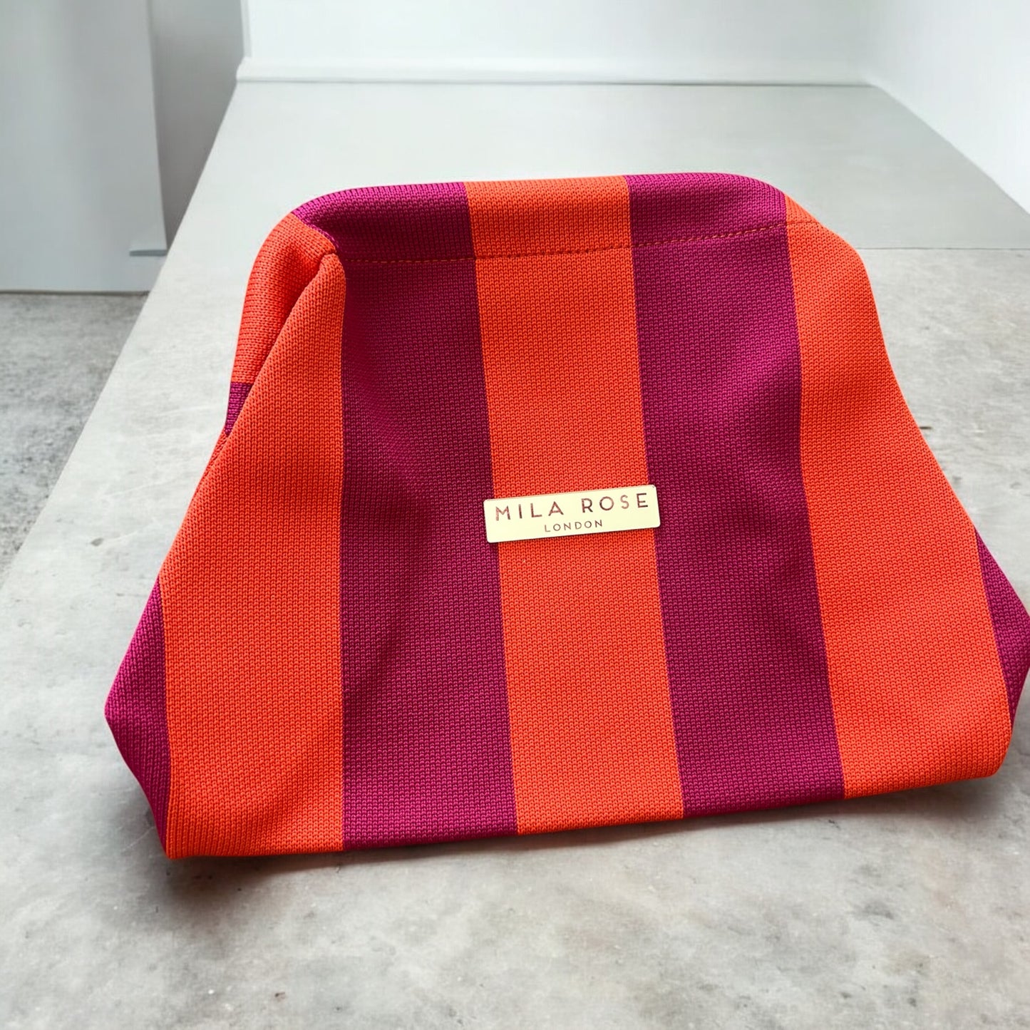 Sunny Shores Crochet Clutch Orange & Fuchsia