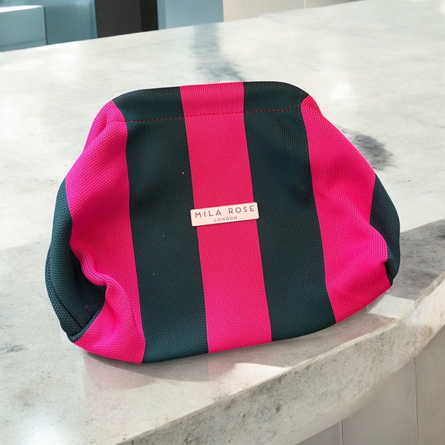 Sunny Shores Crochet Clutch Racing Green & Hot Pink