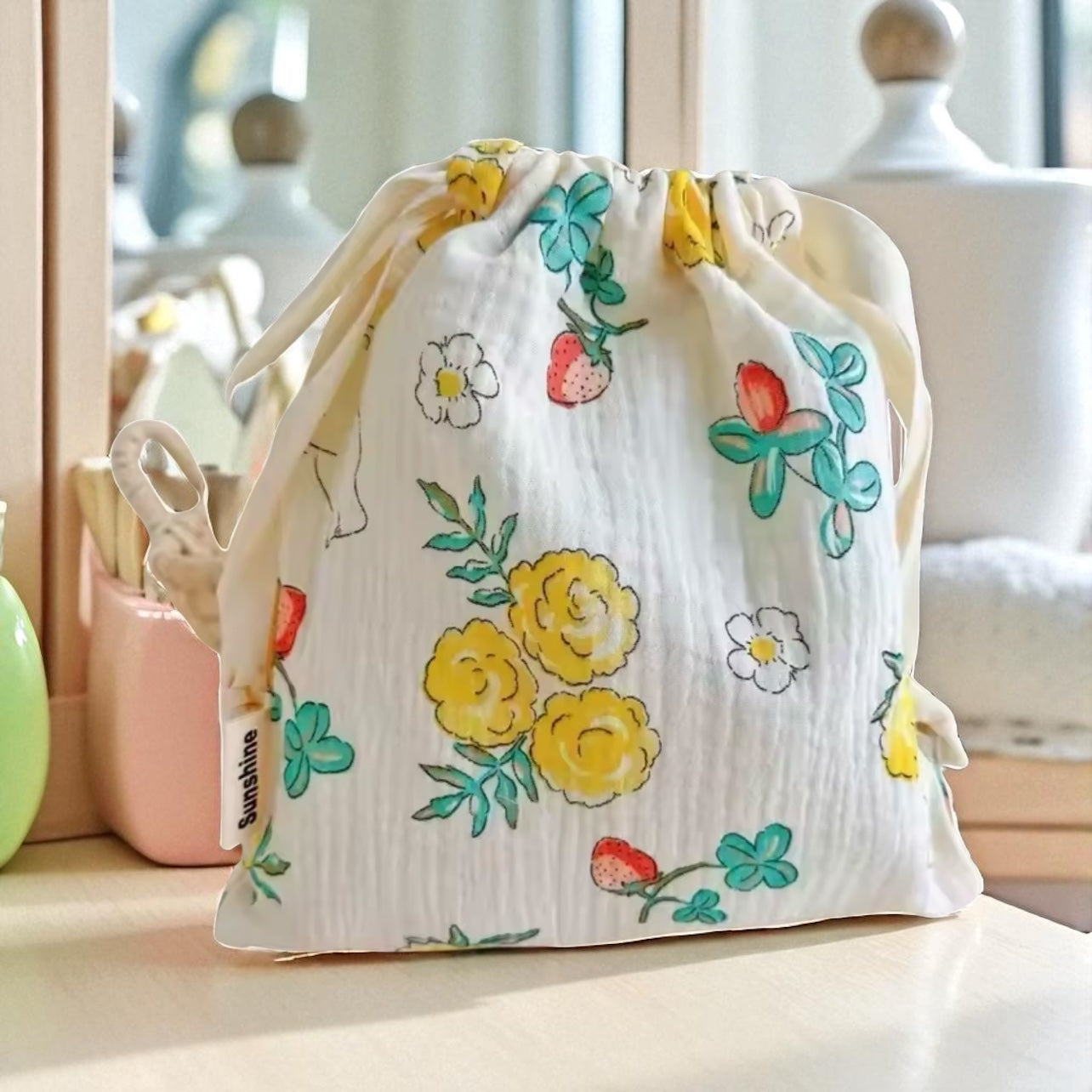 Cosmetic Drawstring Pouch Italian Inspired