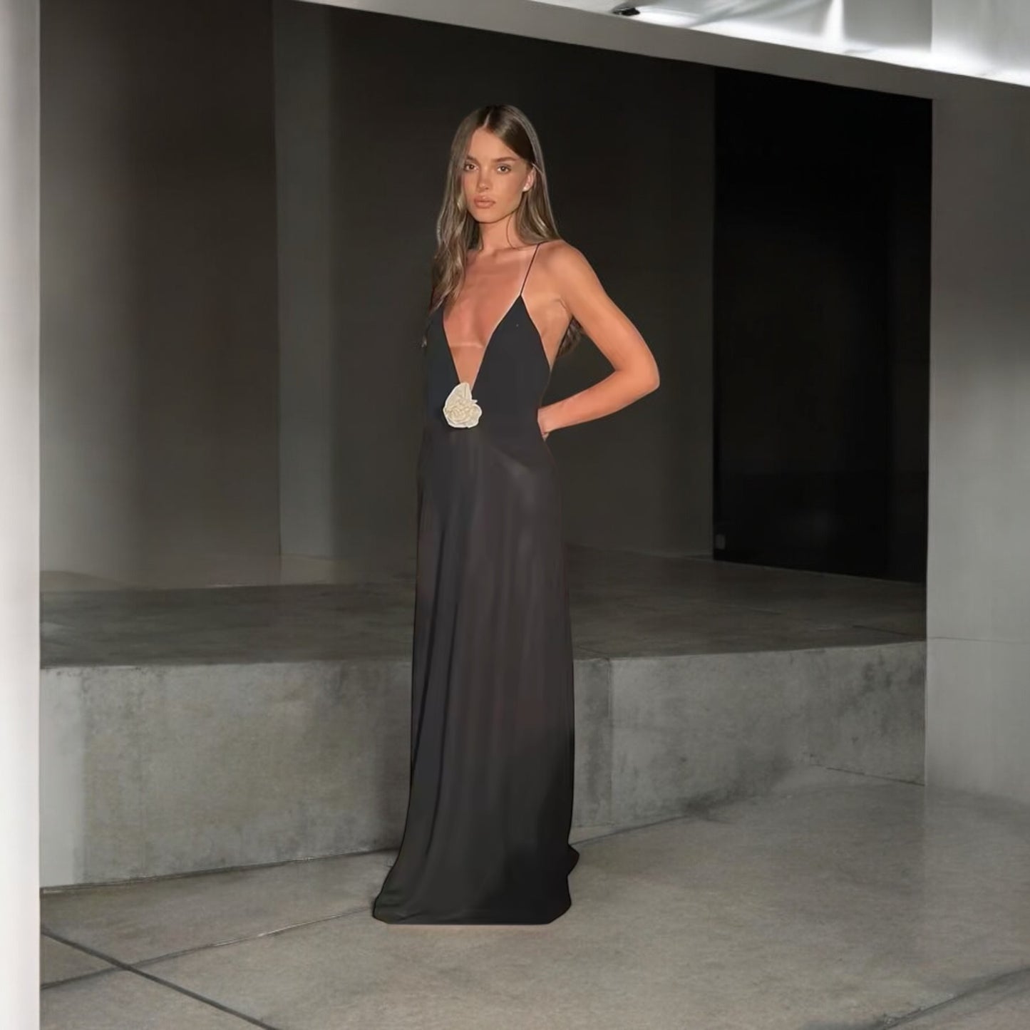 Chic Noir Maxi Dress
