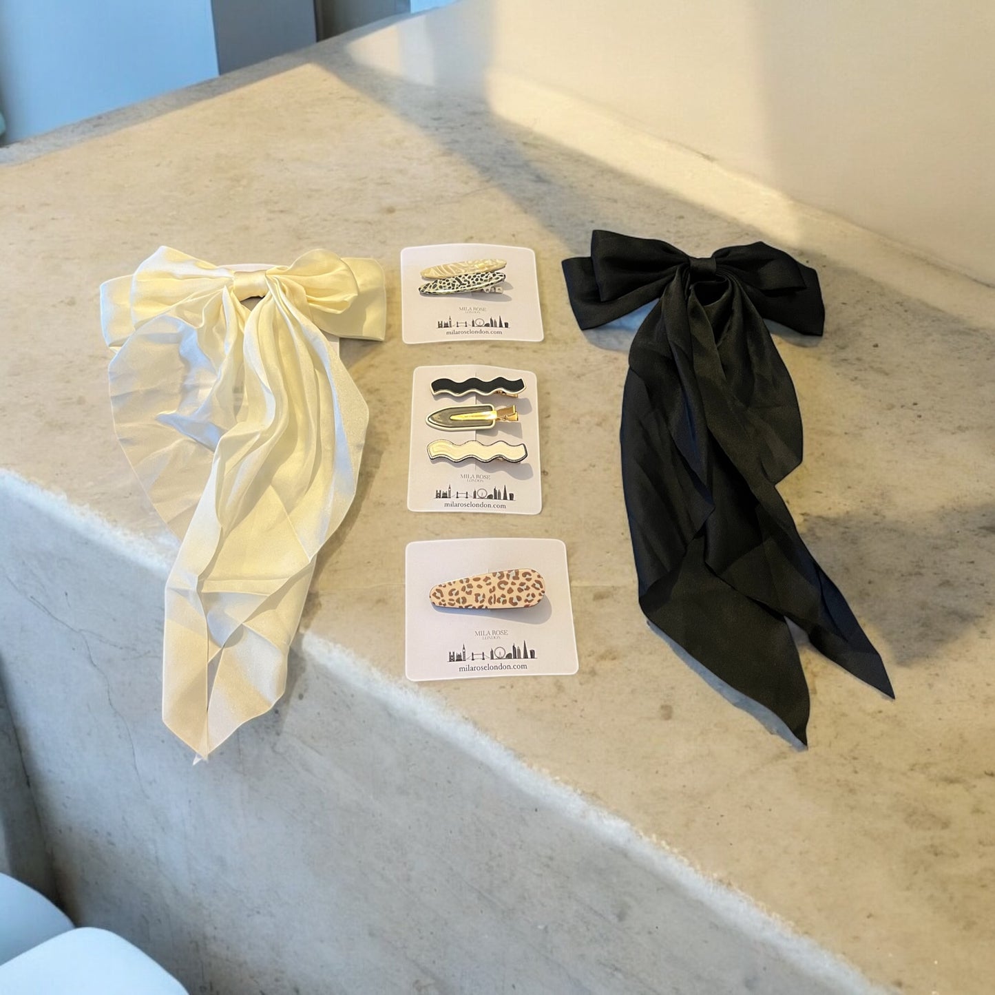 Black & White Geometric Hairpins Sweet Slide Hair Clips