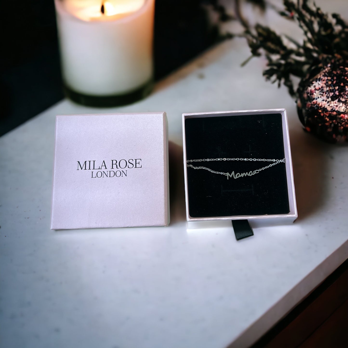Mama with Double Layered Designed Bracelet in Gold