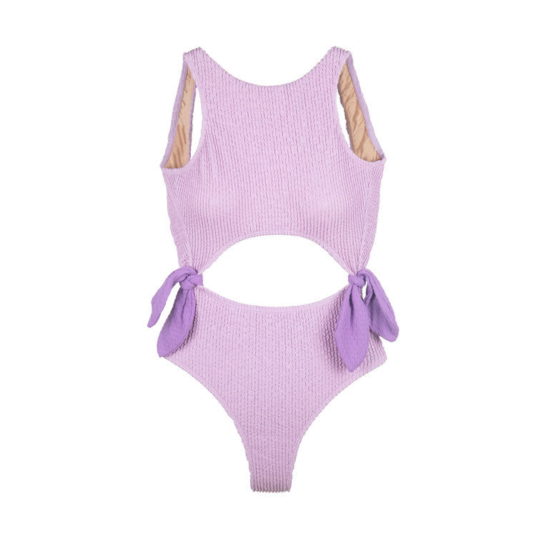 Lilli Lilac Cut Out Backless Swim Suit