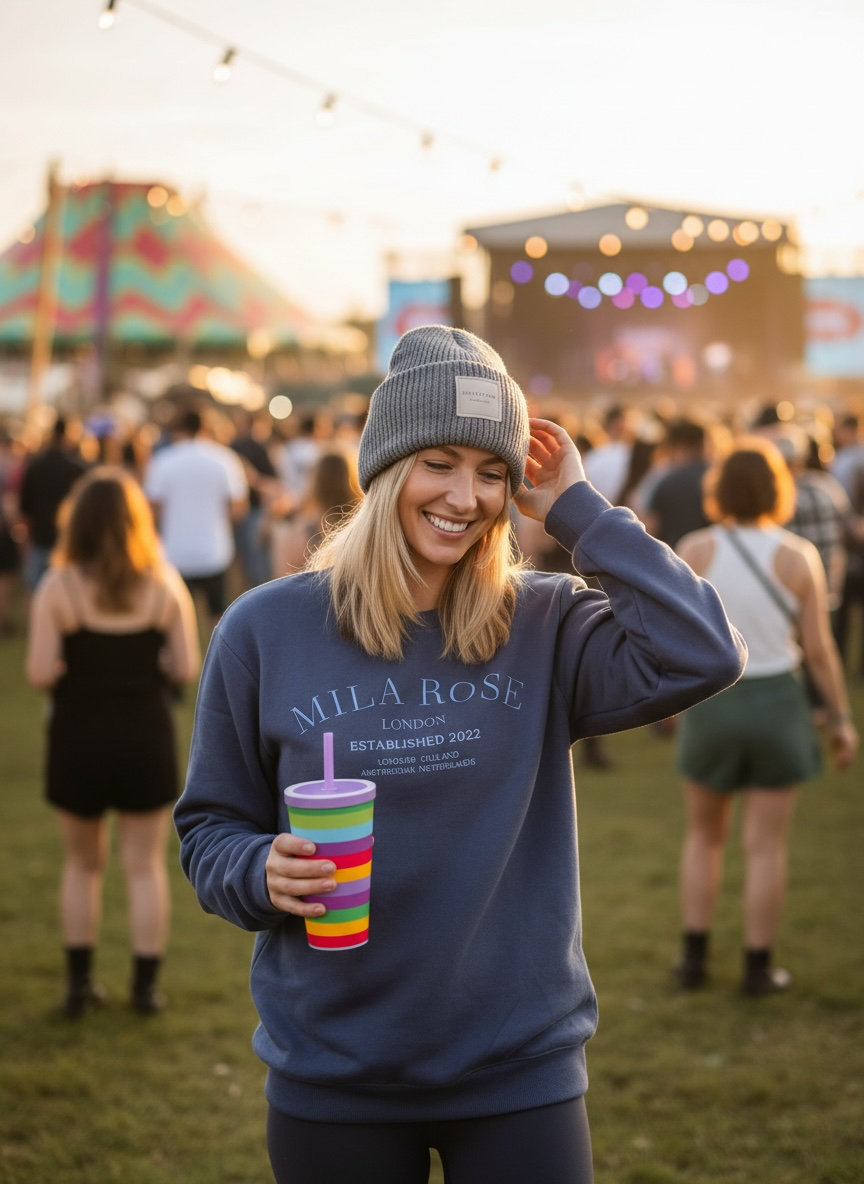 Mila Rose London Navy Crewneck Sweatshirt - 100% Cotton