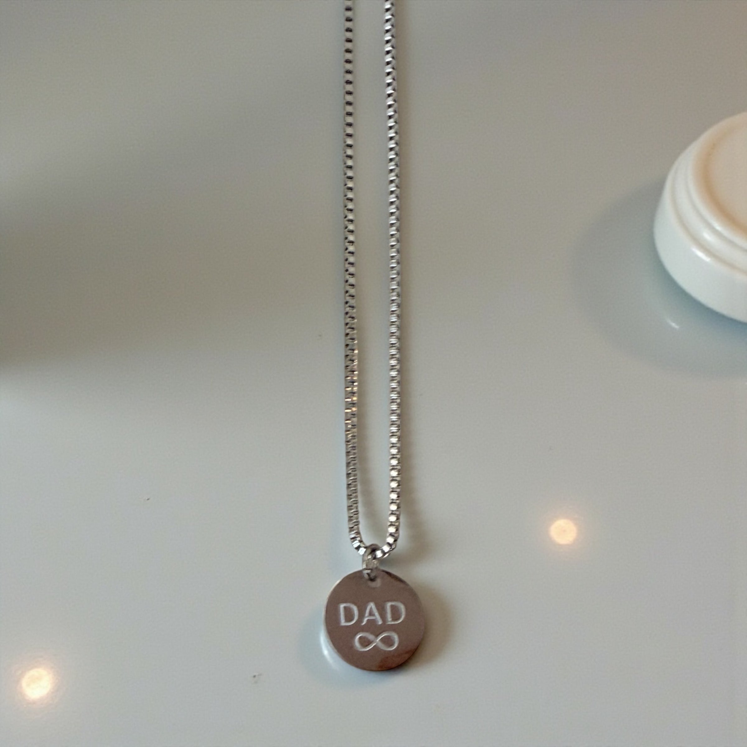 Infinity Love Links Necklace Silver Dad Necklace