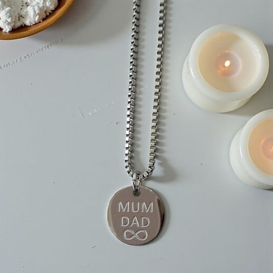 Infinity Love Links Necklace Mum & Dad Necklace