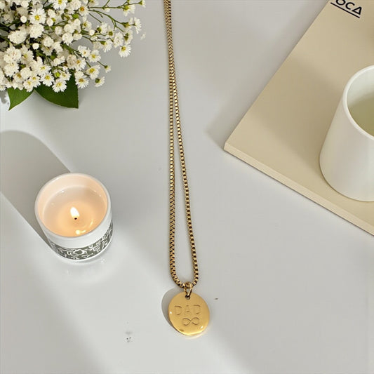 Infinity Love Links Necklace Gold Dad Necklace