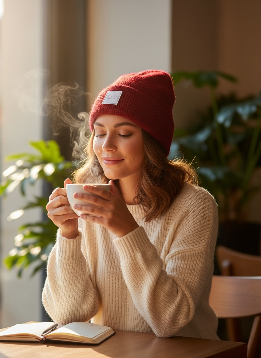 Pre Order Blossom Knit Beanie Red Rouge