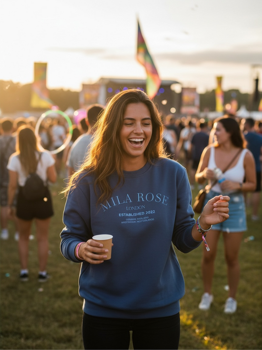 100% Cotton Crewneck Jumper - Navy
