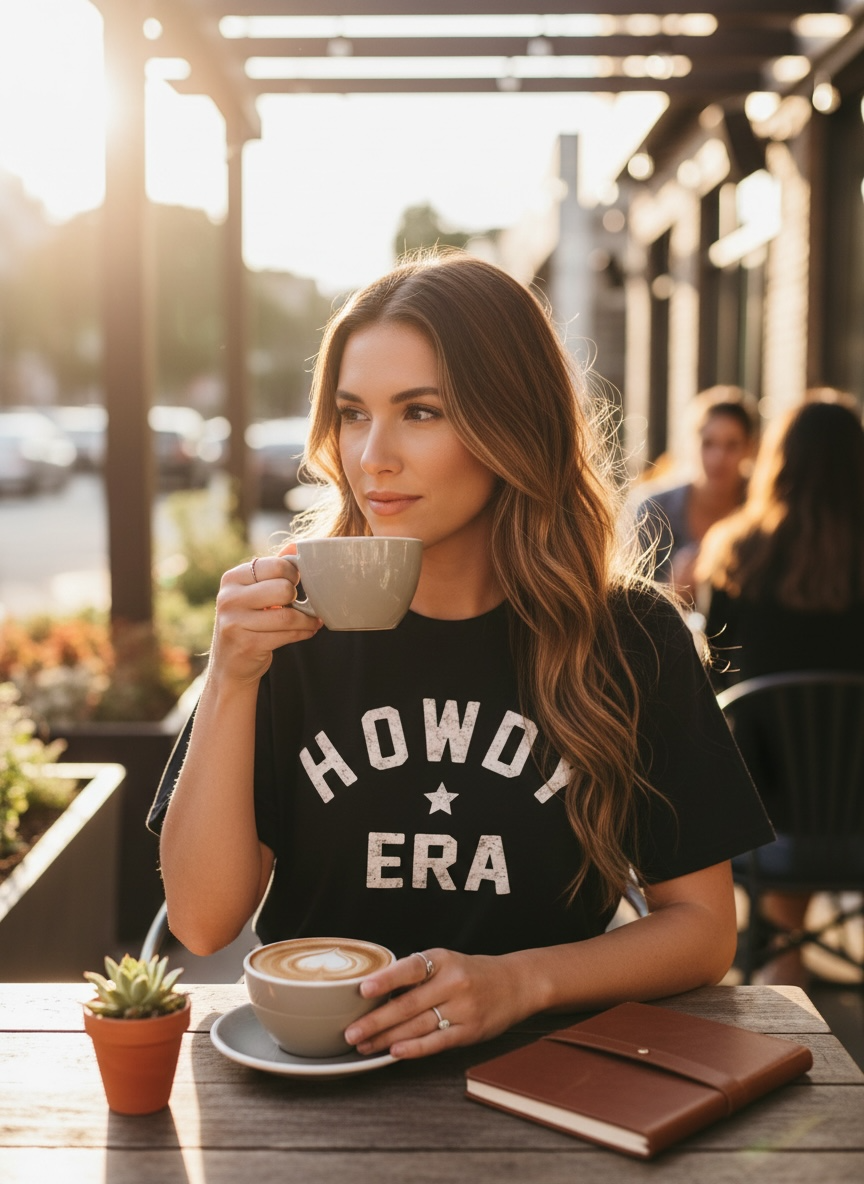 Howdy Era Crop Top T-Shirt I Black