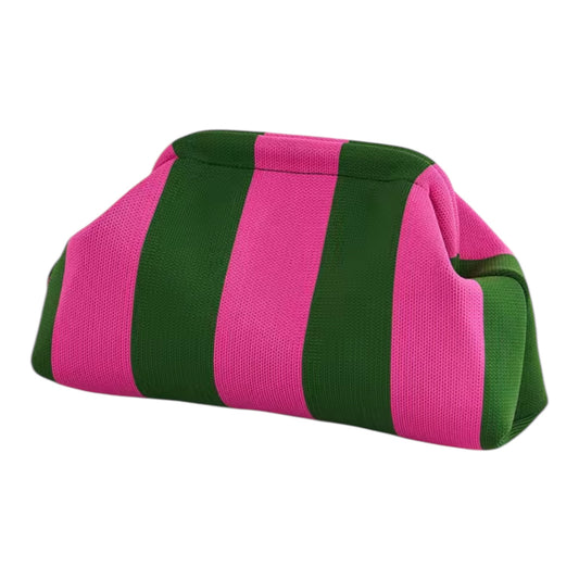 Sunny Shores Crochet Clutch Racing Green & Hot Pink