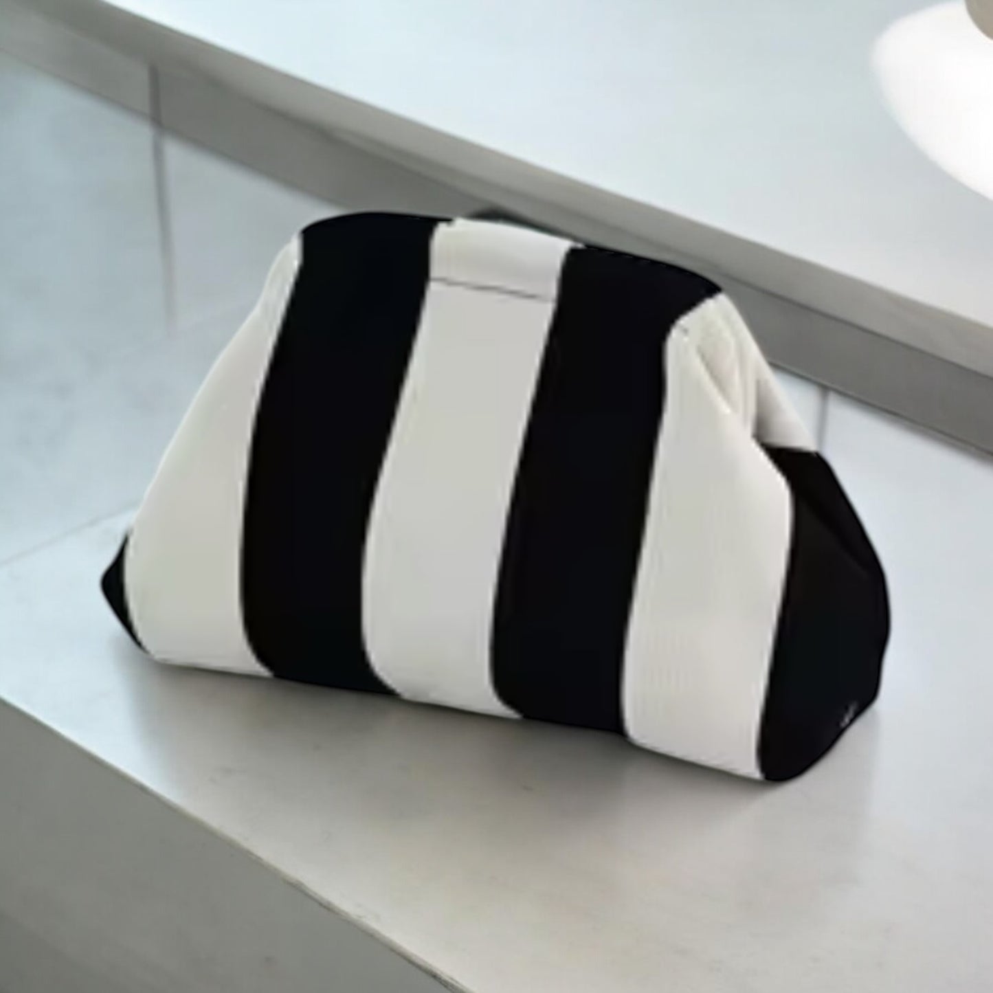Sunny Shores Crochet Clutch Black & White