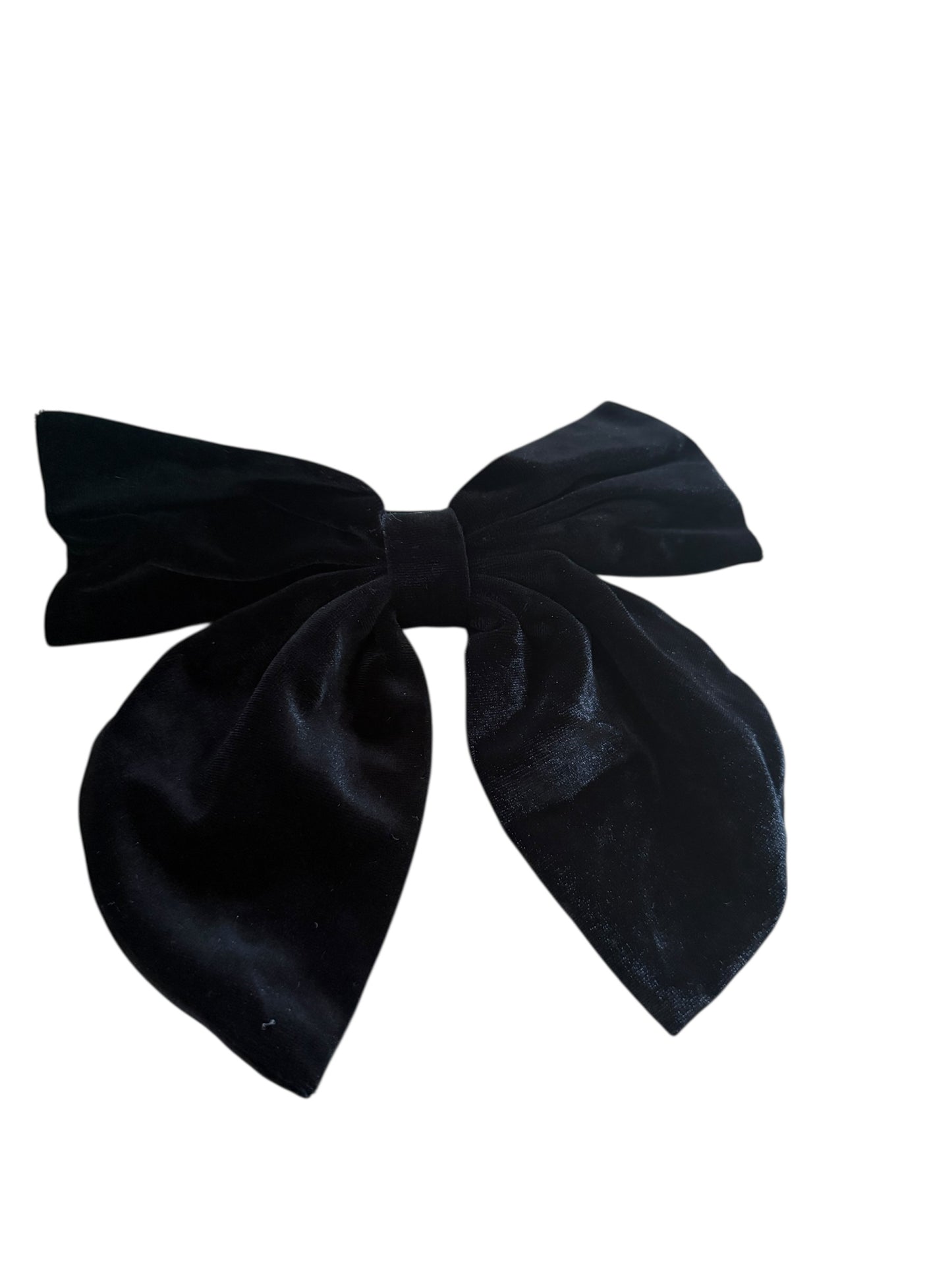 Velvet Black with Pearls Ribbon Bow Hair Clip Christmas Gifting