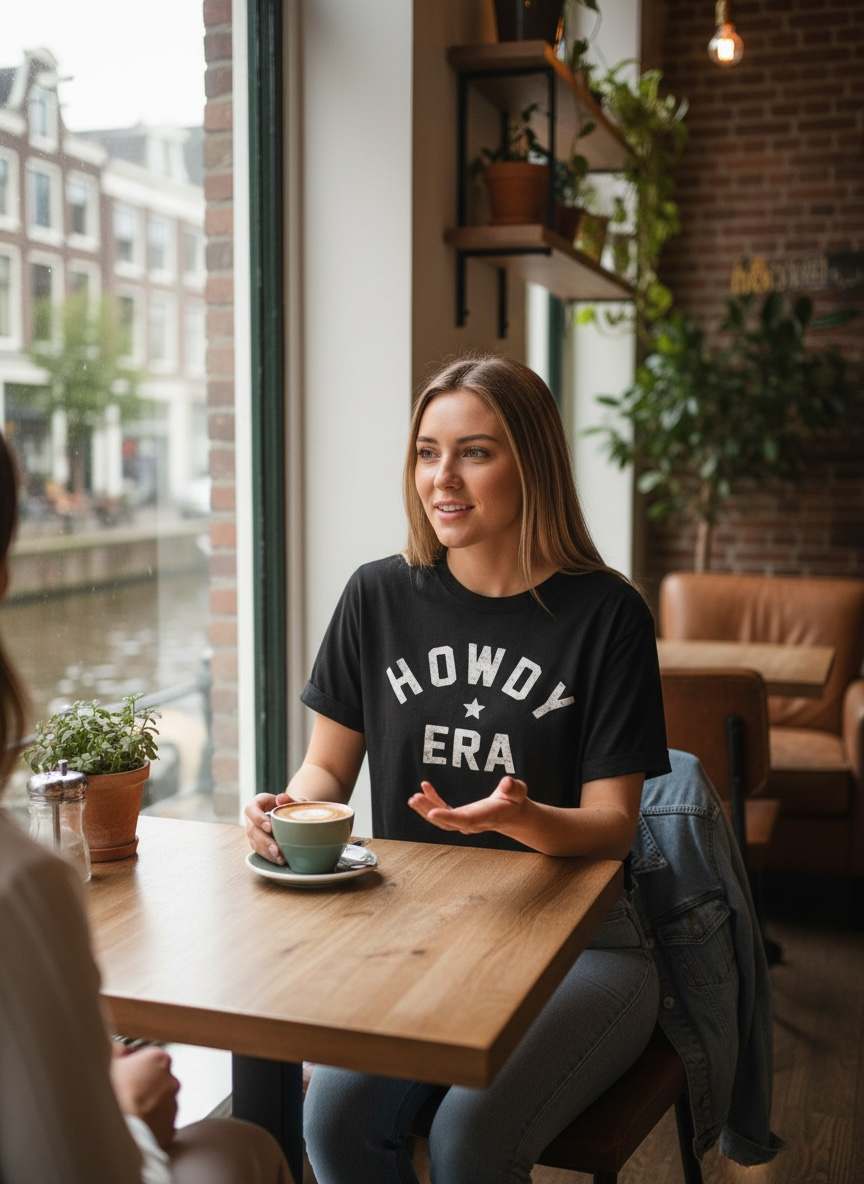 Howdy Era Crop Top T-Shirt I Black