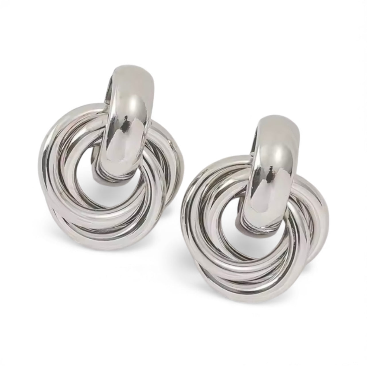 Silver Knot Hoop Earring