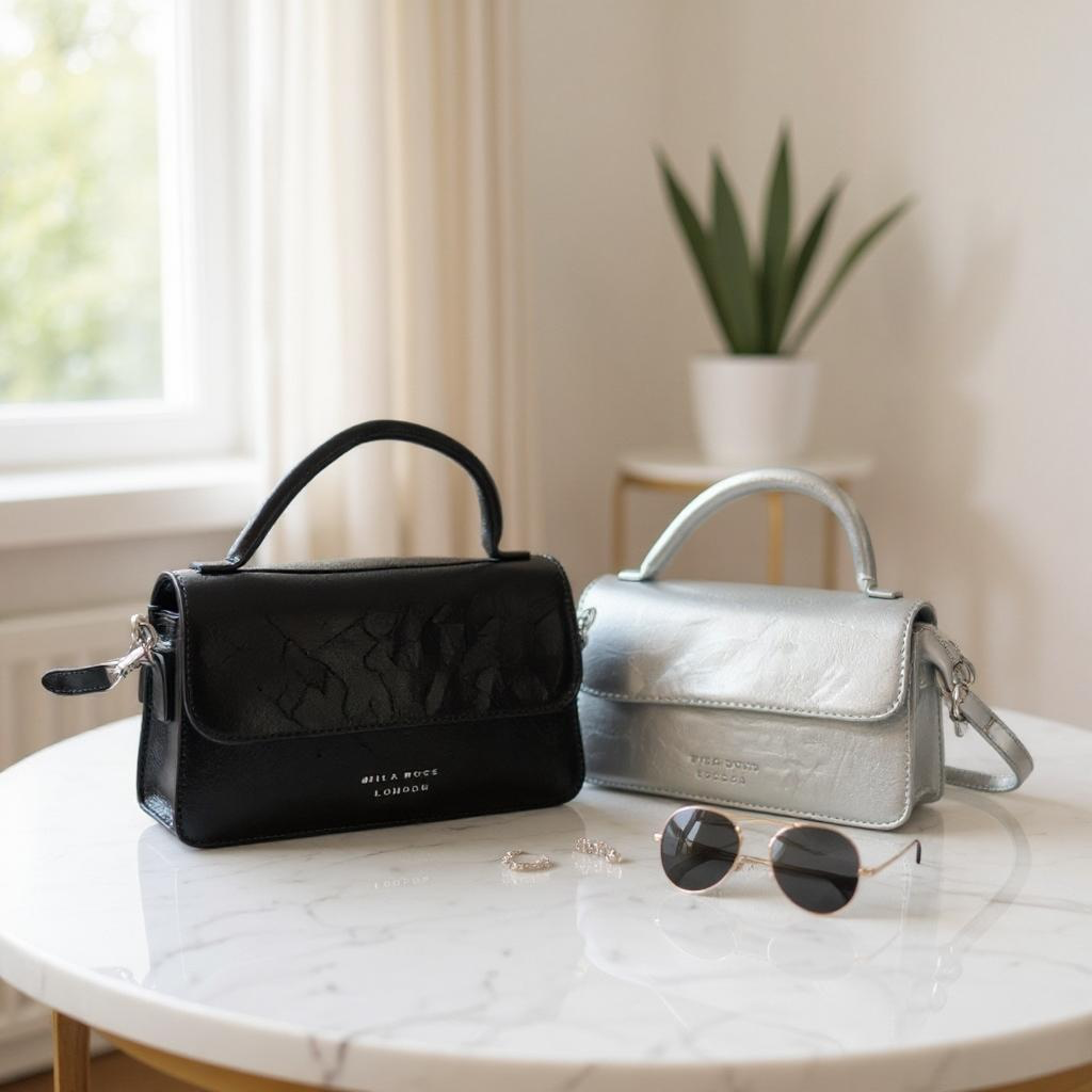 French Luxe Baguette Bag in Black