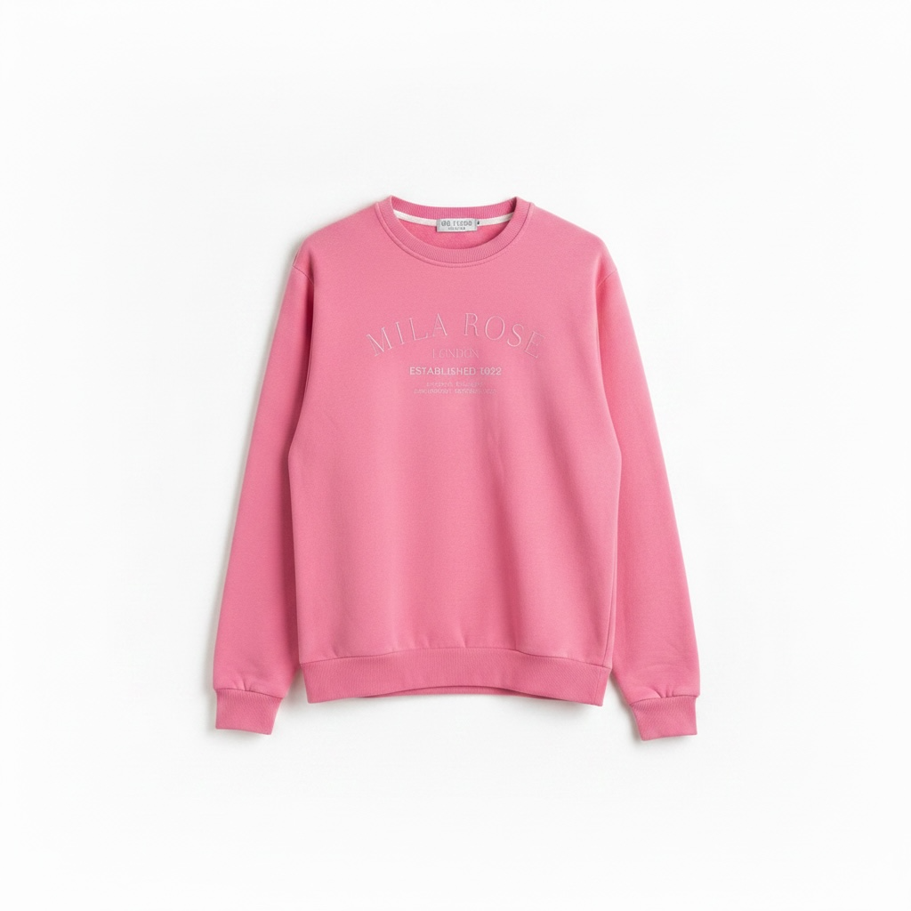 100% Cotton Crewneck Jumper - Pink