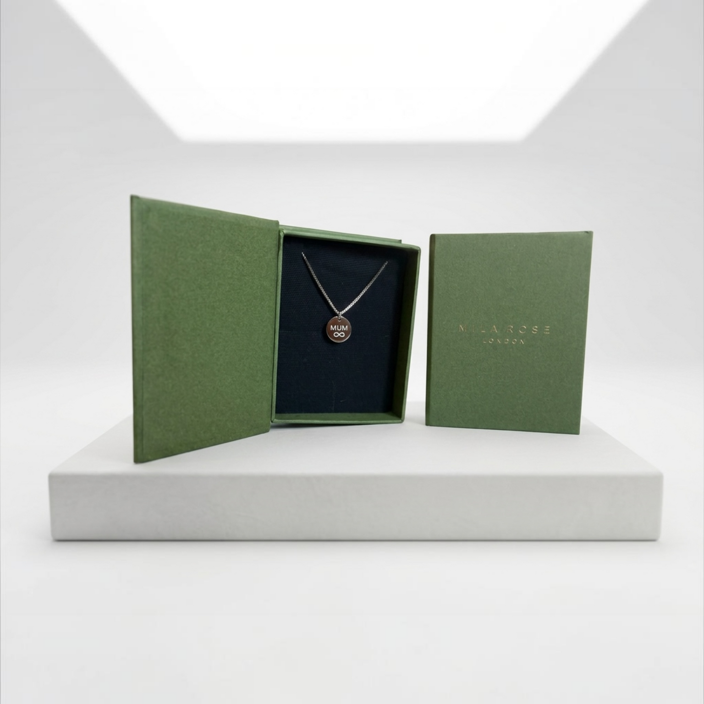 Dad Infinity Disc Pendant Necklace with Gift Box & Gift Bag in Silver or Gold