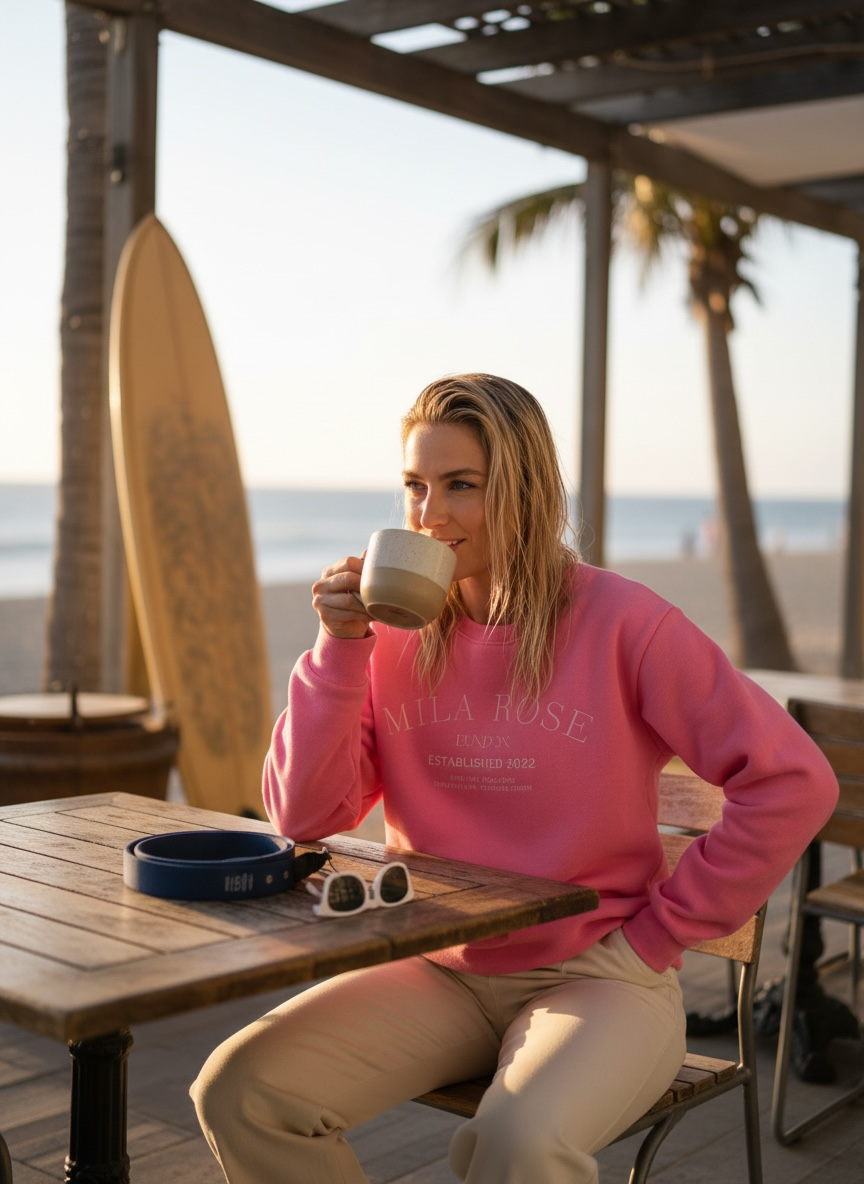 Mila Rose London Pink Crewneck Sweatshirt - 100% Cotton