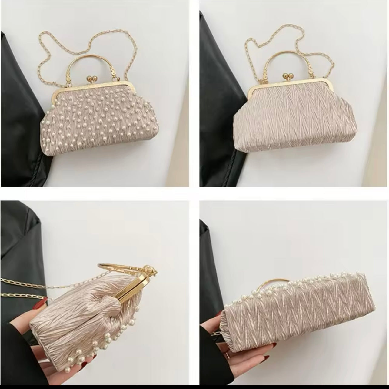 Elysian Elegance Pearl & Diamond Shell Bag