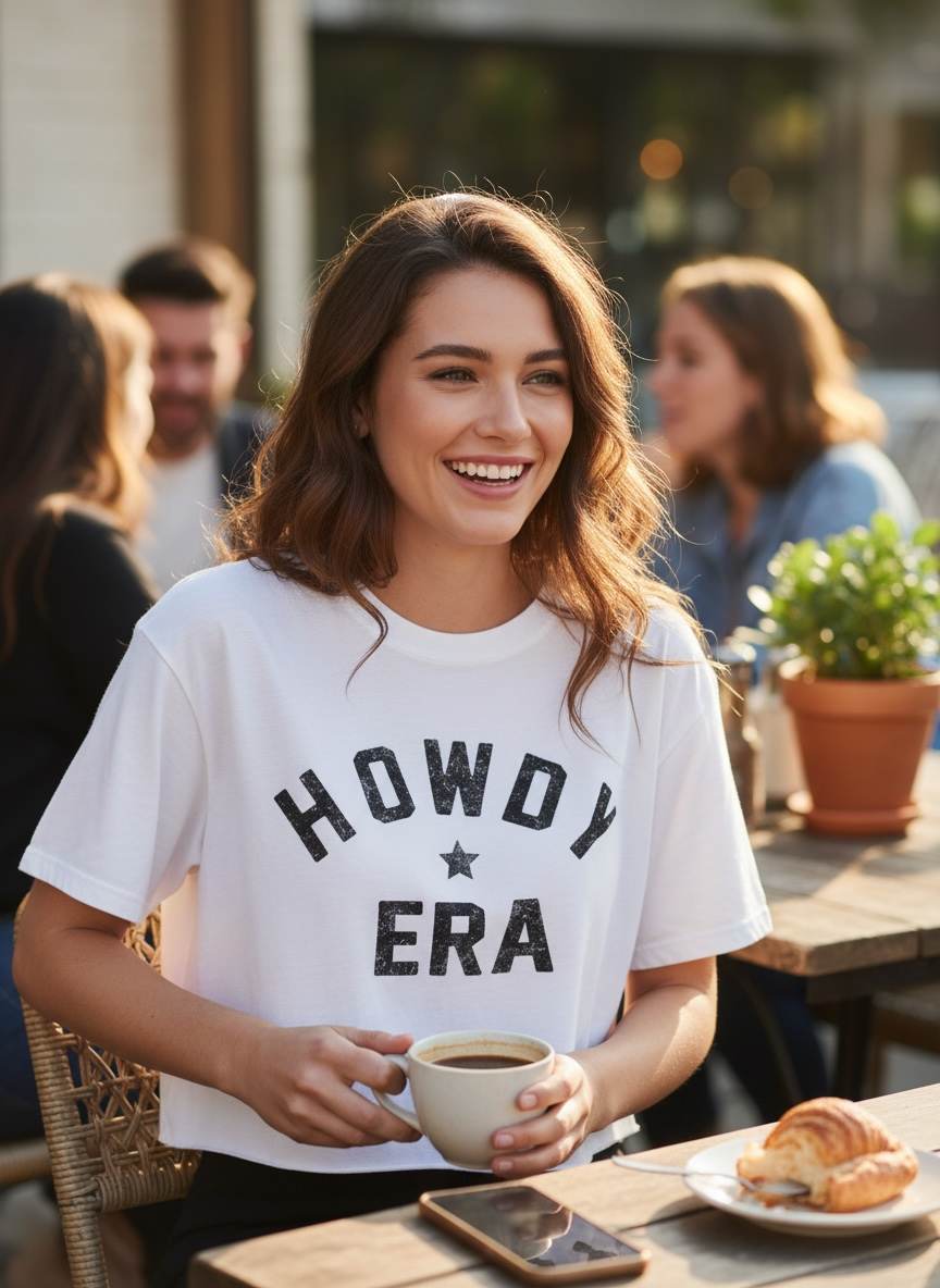Howdy Era Crop Top T-Shirt I  White