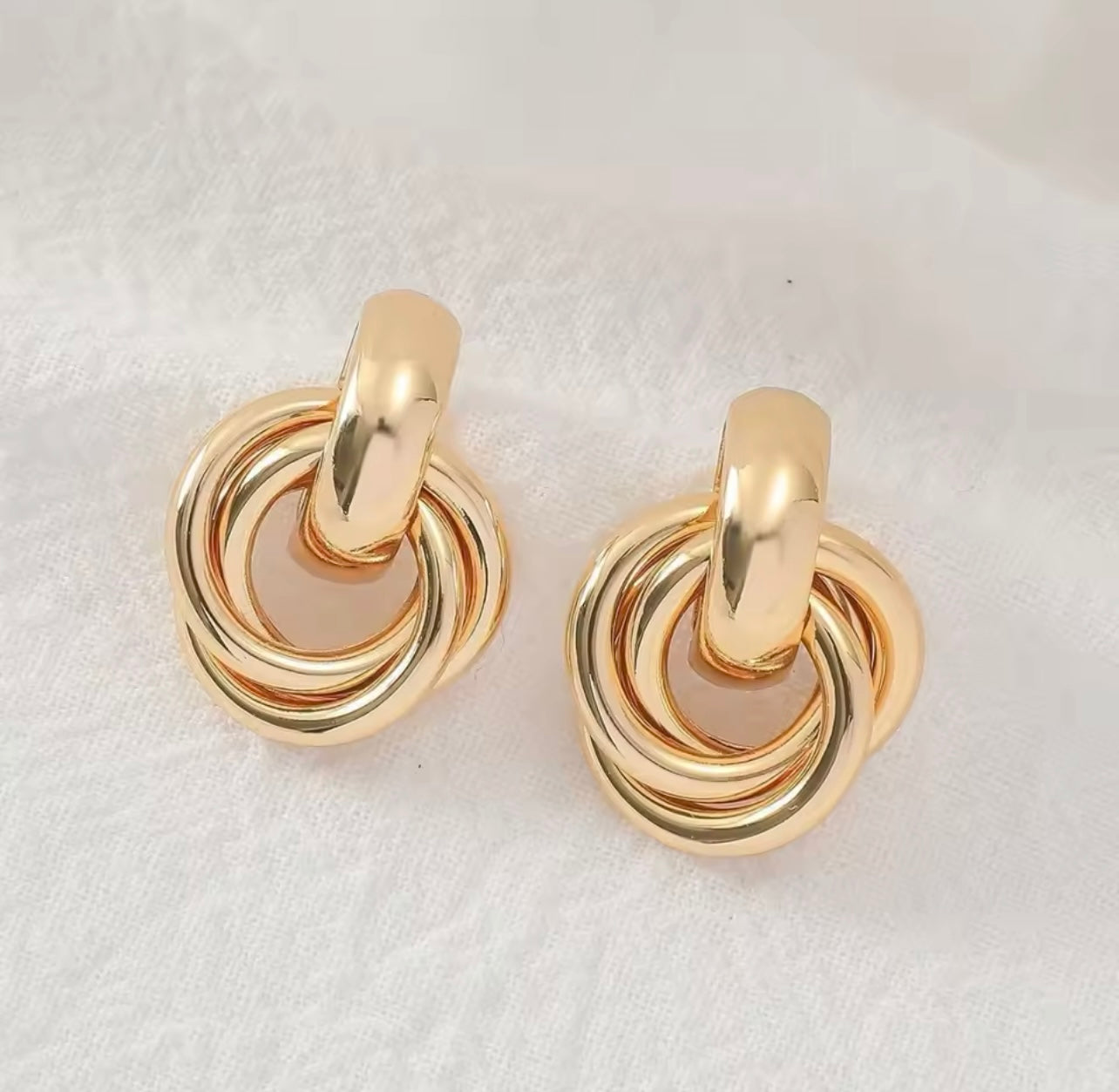 Gold Knot Hoop Earring