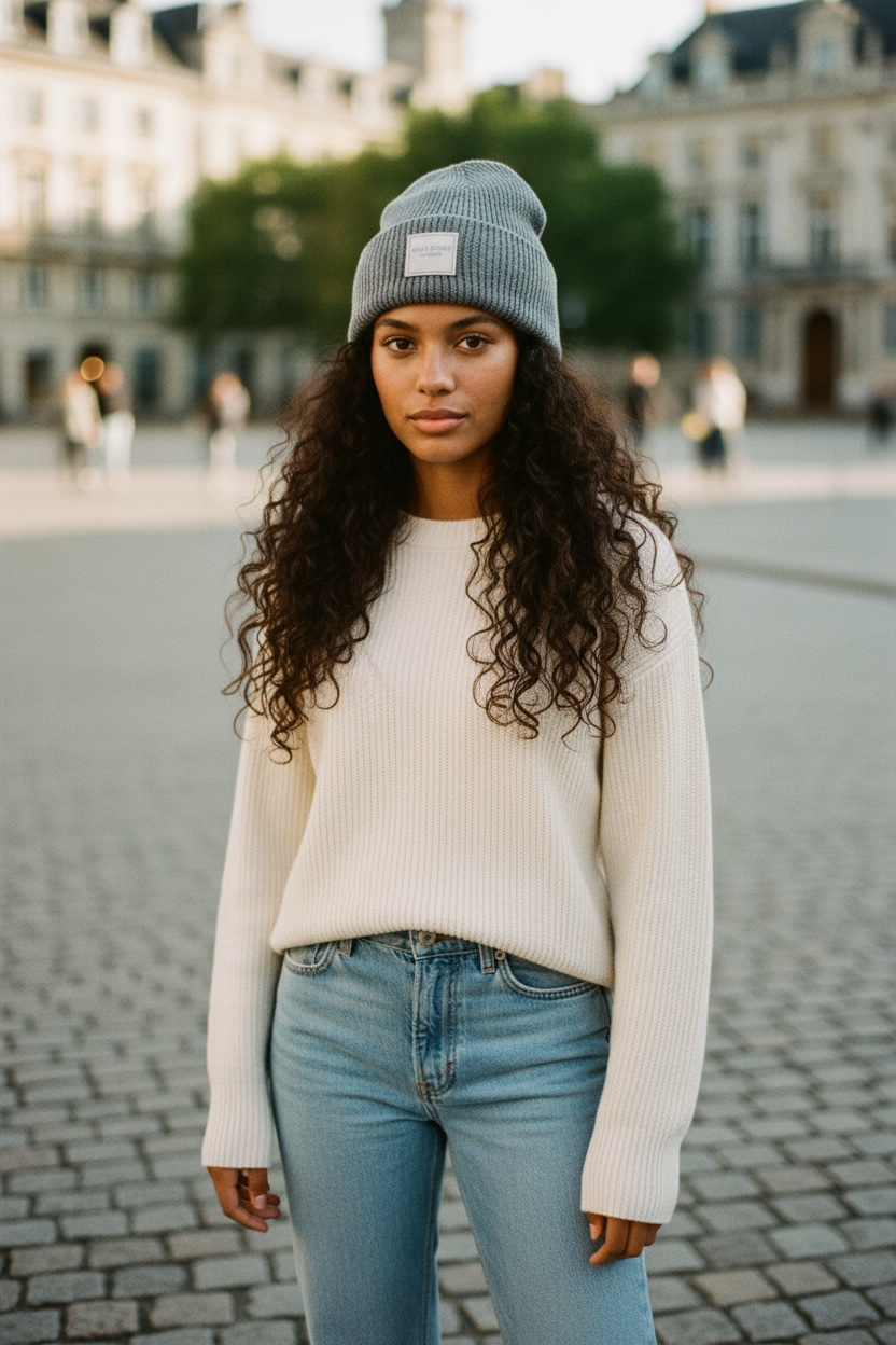 Winter Wool Hat Beanie Hat Grey