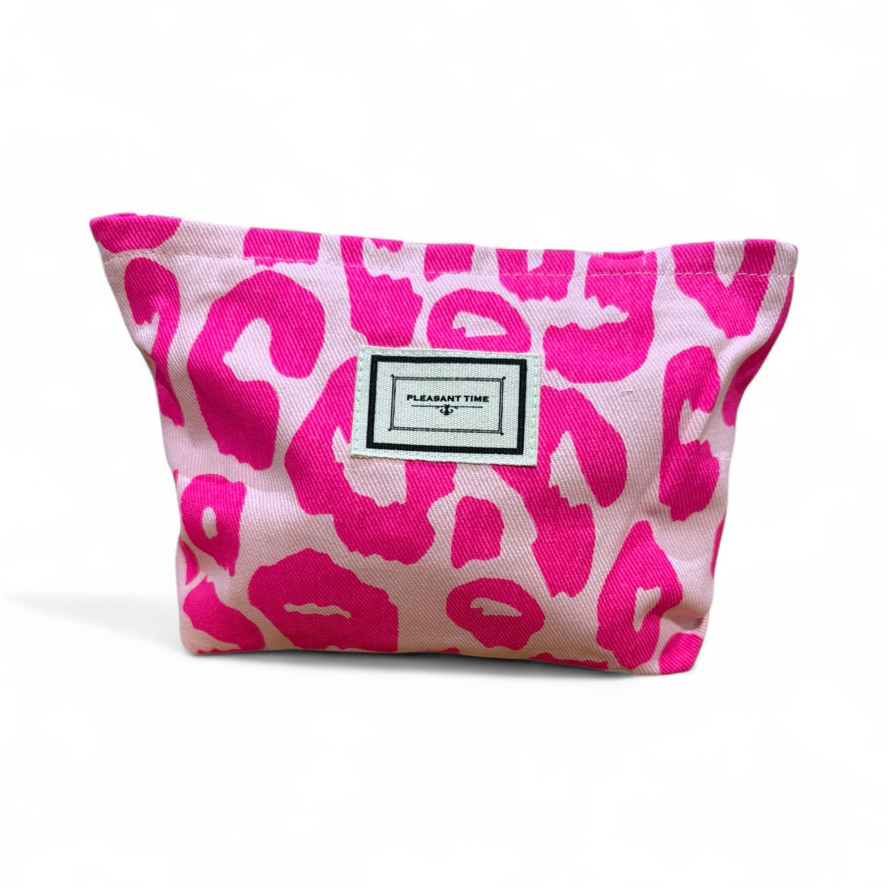 Leopard Print Cosmetic Makeup Pouch Pink