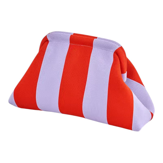 Sunny Shores Crochet Clutch Blood Orange & Lilac Purple