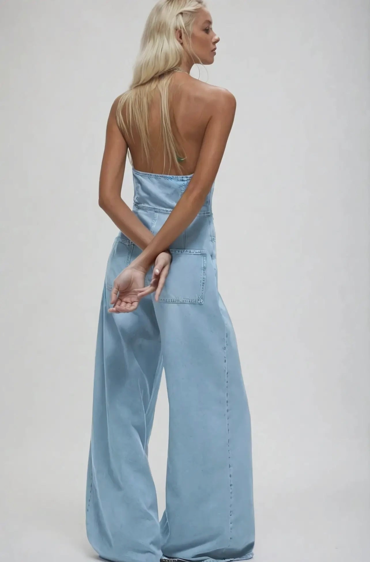 LA Denim Halterneck Jumpsuit