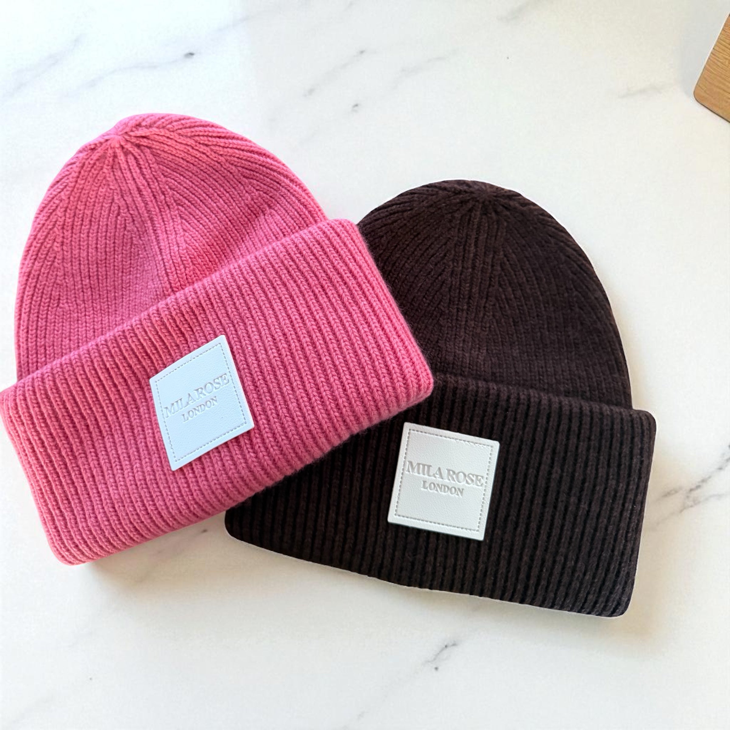 Winter Wool Hat Beanie Hot Pink