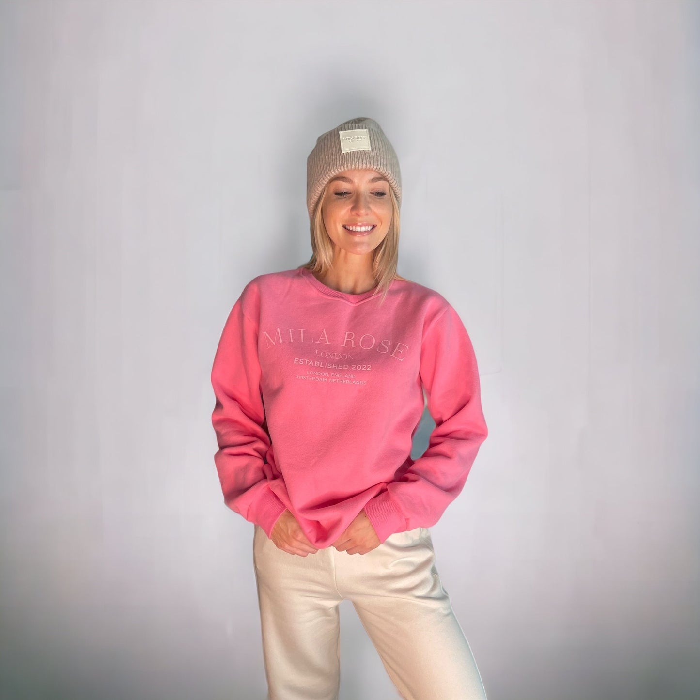 Mila Rose London Oversized Longline Fleece Sweatshirt Jumper Hot Pink