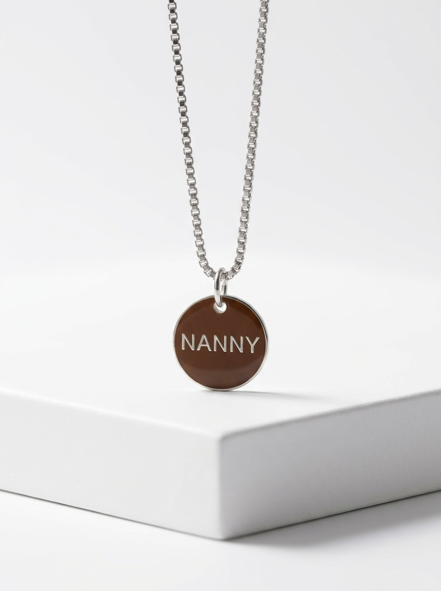 Nanny Engraved Necklace in Silver & Gold with Jewellery Gift Box & Bag (Copy)