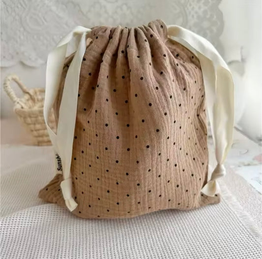 Mommy Essentials Bag Pack Brown Pokadot