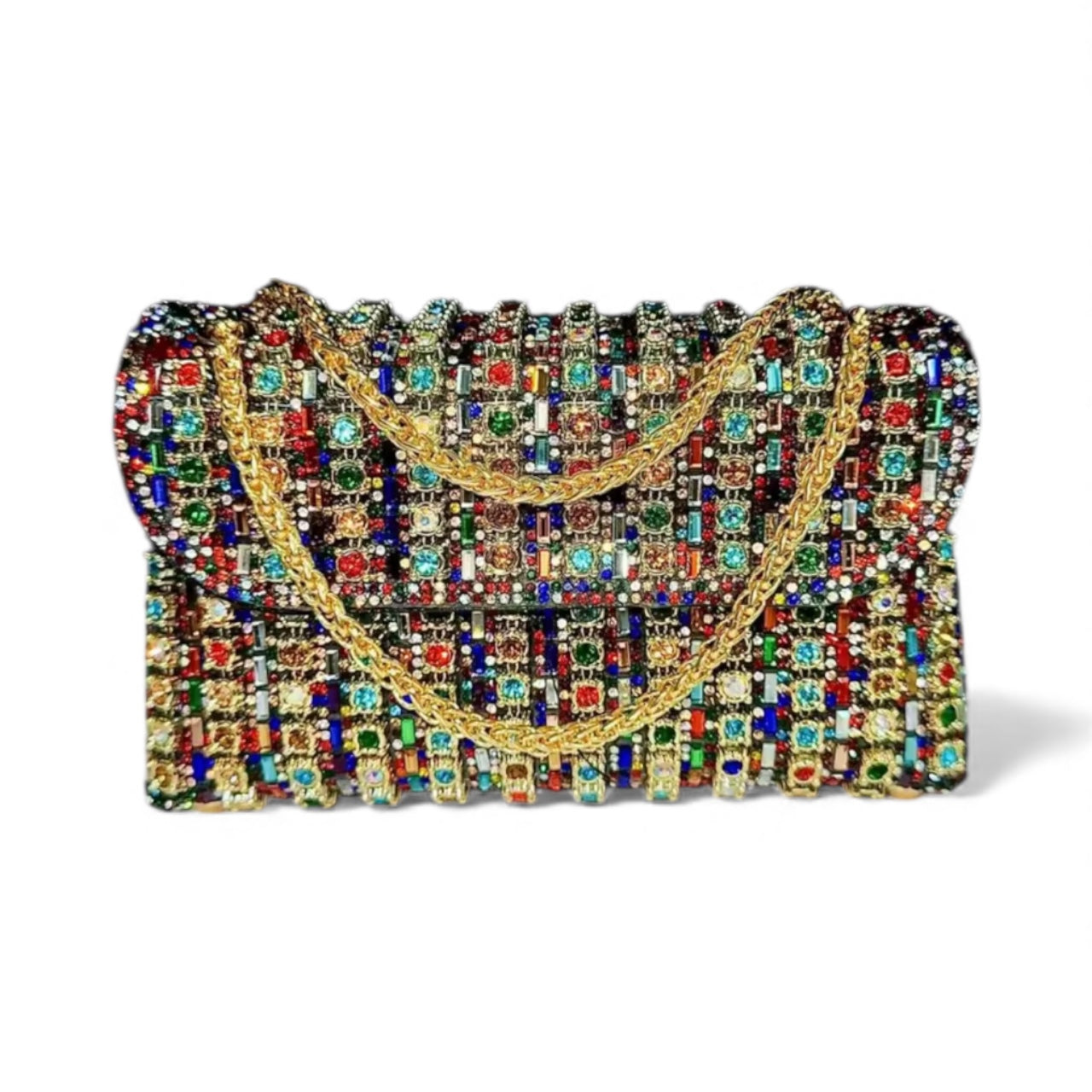 Radiant Elegance Multicolour Rhinestone Clutch