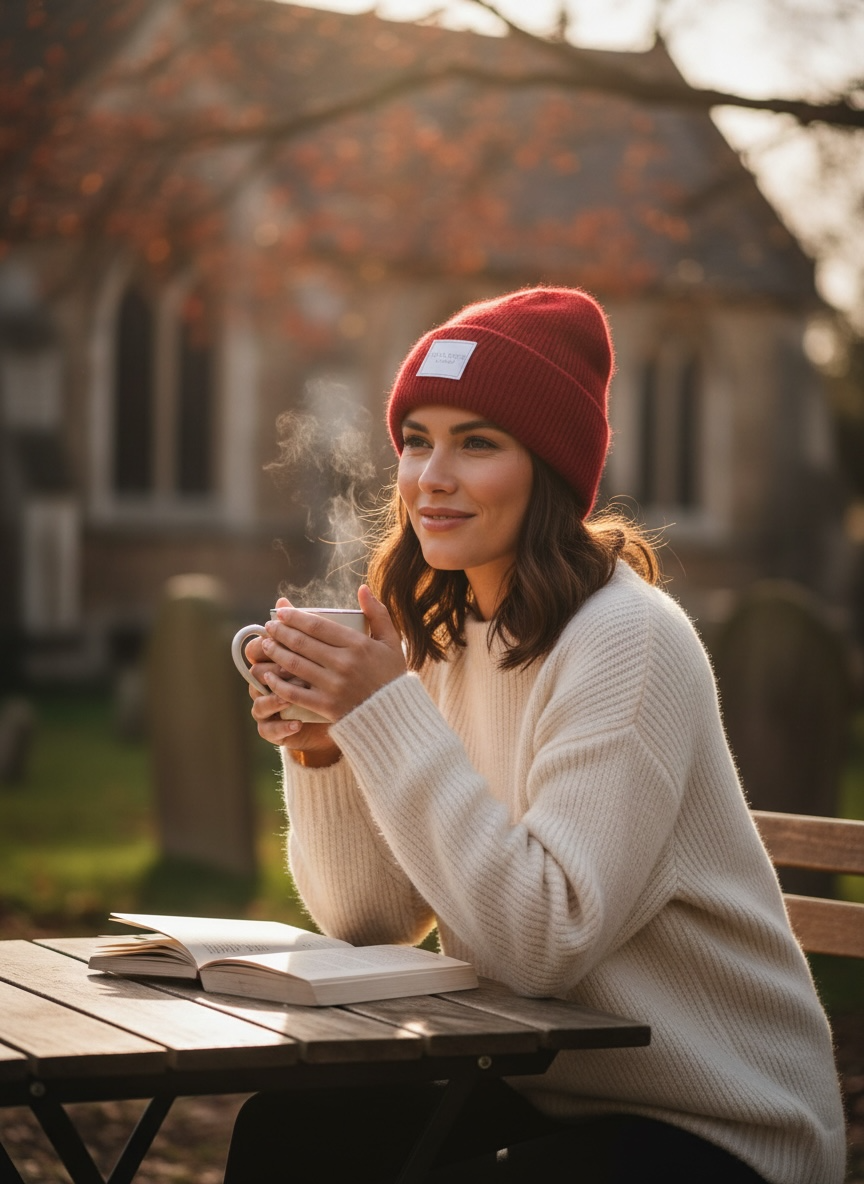 Pre Order Blossom Knit Beanie Red Rouge