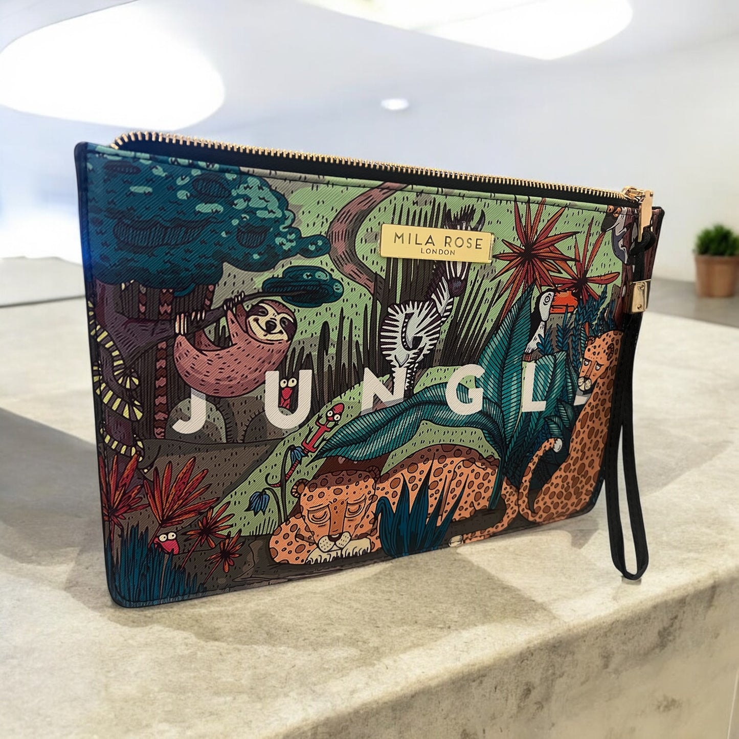 Jungle Print Oversized Clutch Laptop / Tablet Case Envelope Clutch