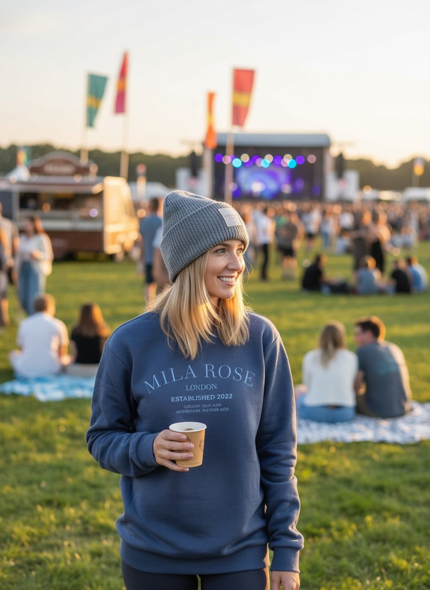 Mila Rose London Navy Crewneck Sweatshirt - 100% Cotton