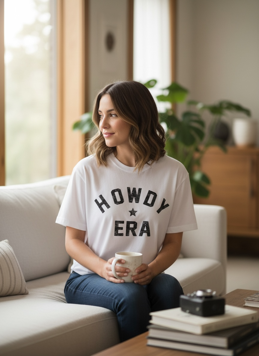 Howdy Era Crop Top T-Shirt I  White